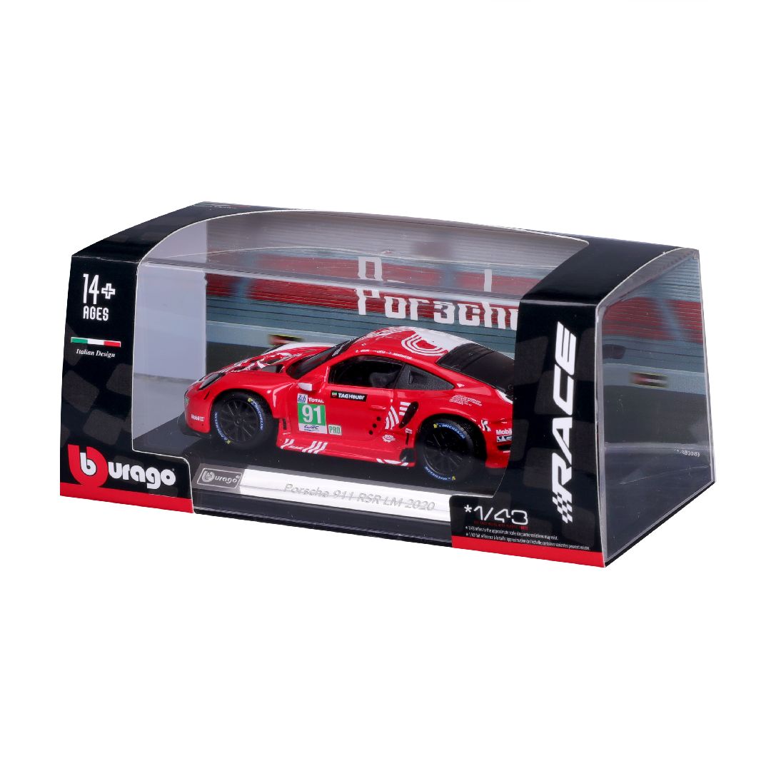Bburago 1/43 Race Porsche 911 RSR 2020 - Red #91