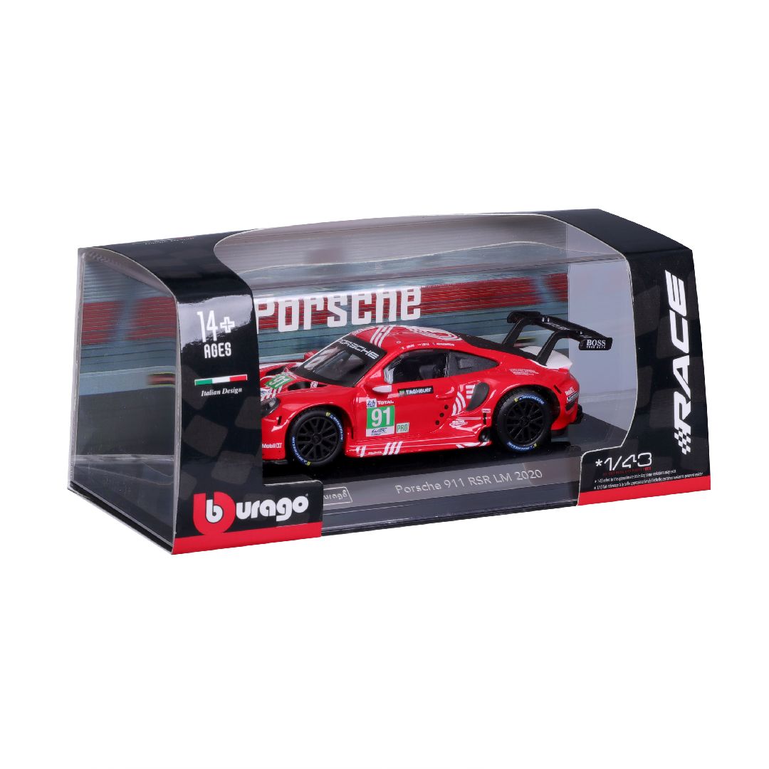 Bburago 1/43 Race Porsche 911 RSR 2020 - Red #91