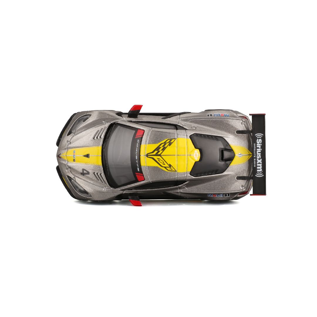 Bburago 1/43 Race 2020 Chevrolet Corvette C8R - Yellow/Grey