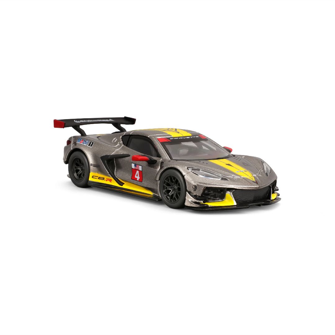 Bburago 1/43 Race 2020 Chevrolet Corvette C8R - Yellow/Grey