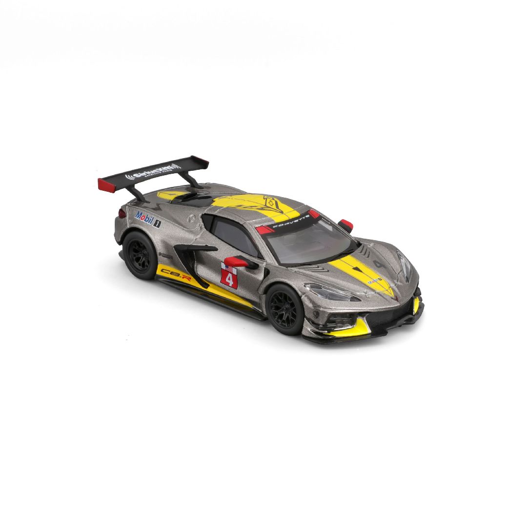 Bburago 1/43 Race 2020 Chevrolet Corvette C8R - Yellow/Grey