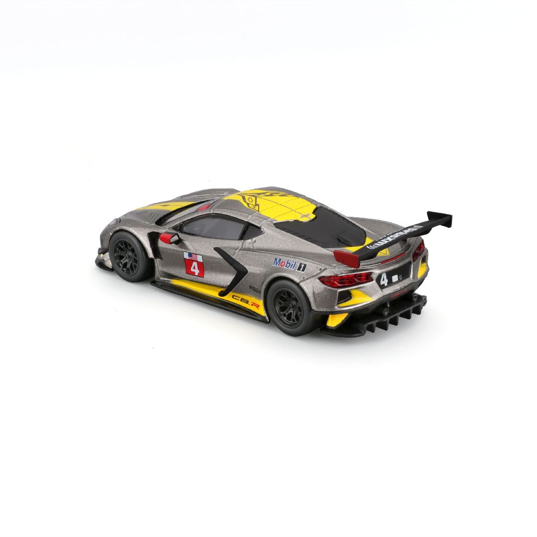 Bburago 1/43 Race 2020 Chevrolet Corvette C8R - Yellow/Grey