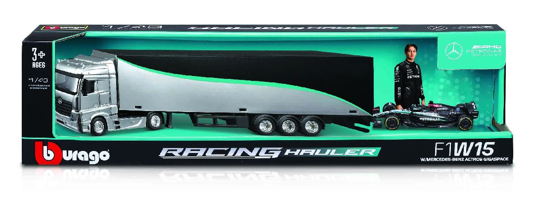 Bburago 1/43 F1 Mercedes Semi w/ W15 (2024) - Russell #63
