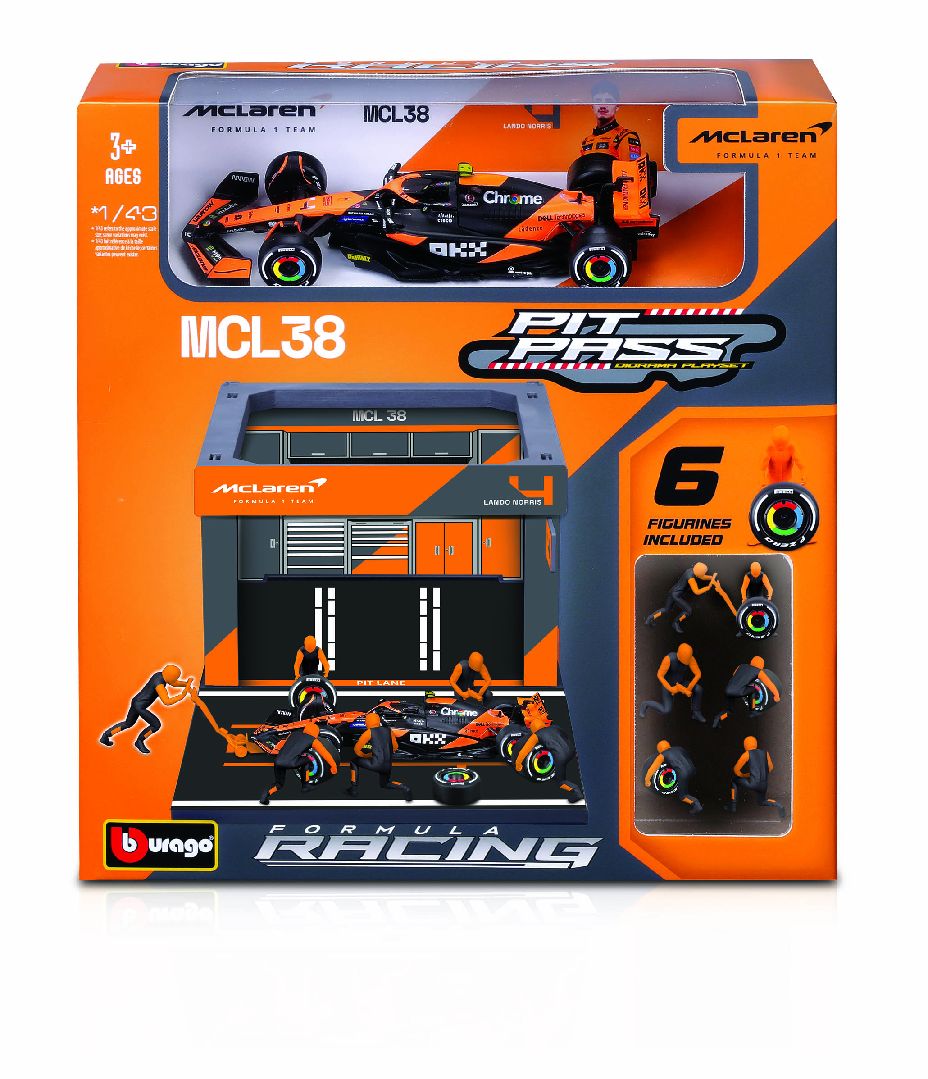 Bburago 1/43 F1 McLaren MCL38 Pit Pass (2024) - Norris #4