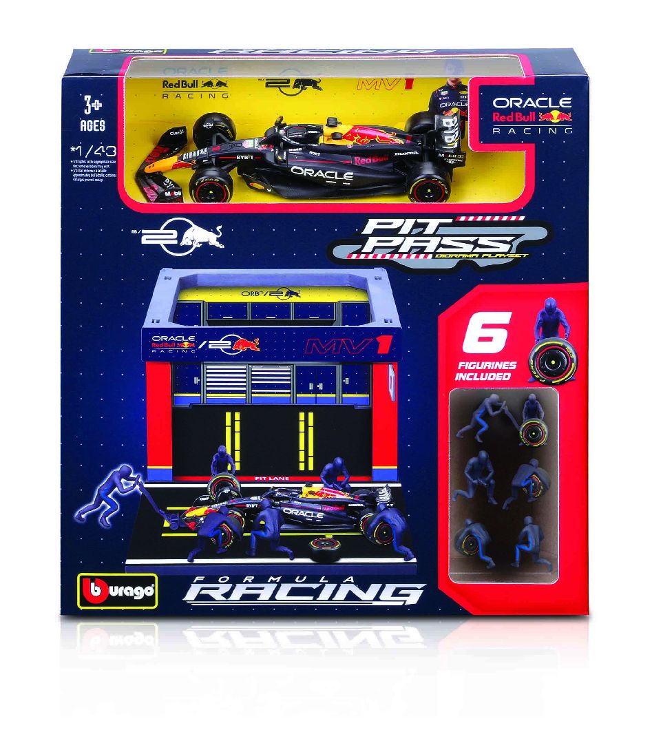 Bburago 1/43 F1 Red Bull RB20 Pit Pass (2024) Verstappen #1