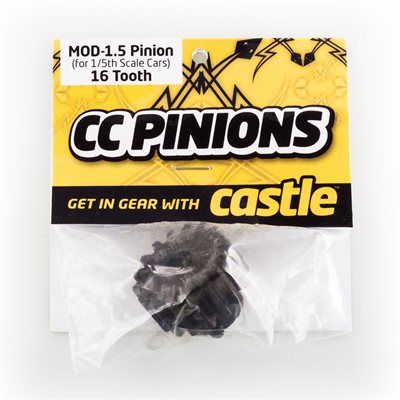 Castle Mod 1.5 Hardened Steel Pinion 8mm Bore 16T - Click Image to Close