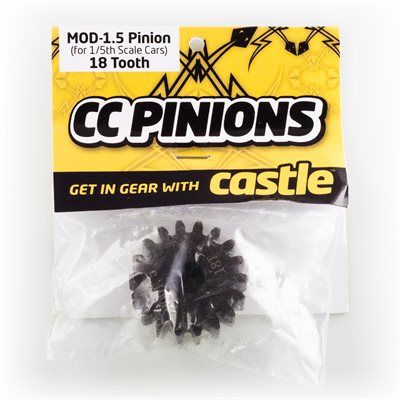 Castle Mod 1.5 Hardened Steel Pinion 8mm Bore 18T - Click Image to Close