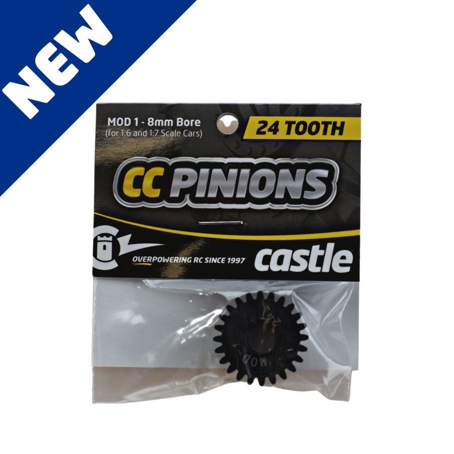 Castle CC Pinion 24T-Mod 1 8mm Bore For 1/6 and 1/7 Scale Cars