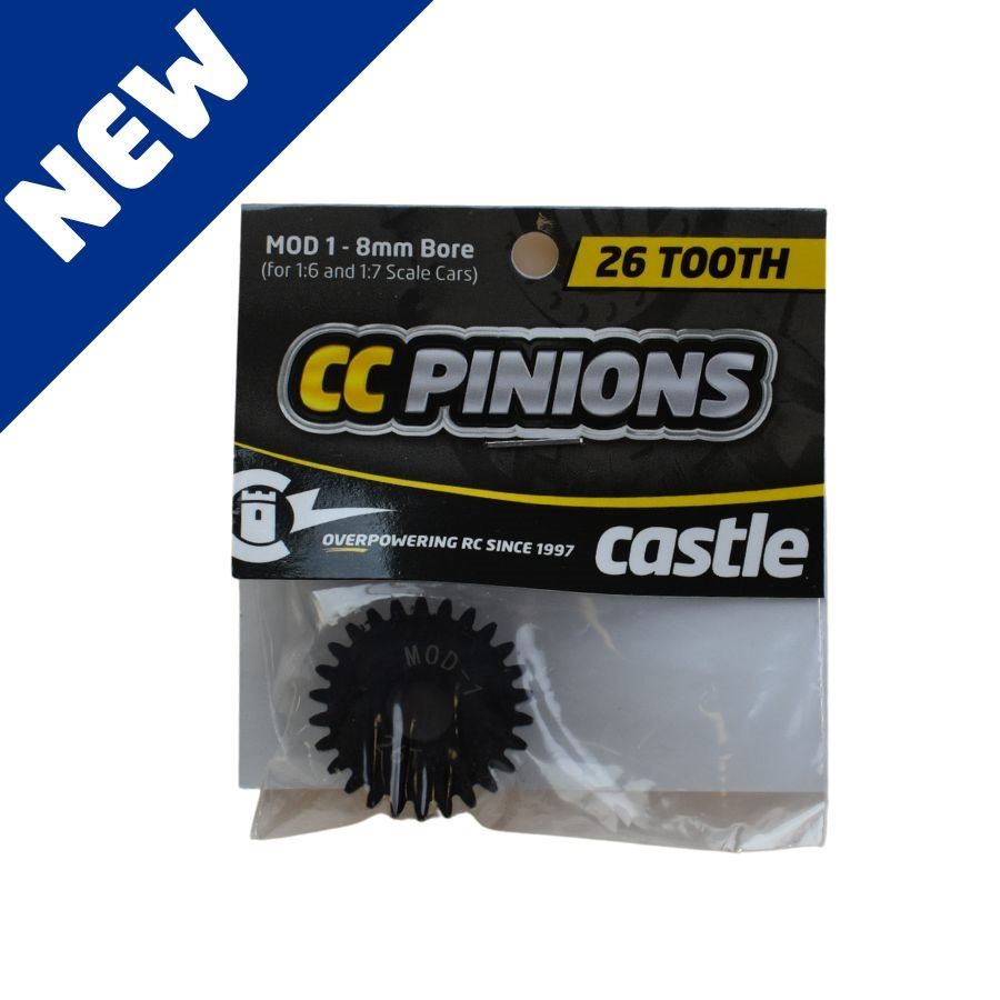 Castle CC Pinion 26T-Mod 1 8mm Bore For 1/6 and 1/7 Scale Cars