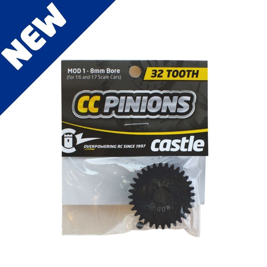 Castle CC Pinion 32T-Mod 1 8mm Bore For 1/6 and 1/7 Scale Cars