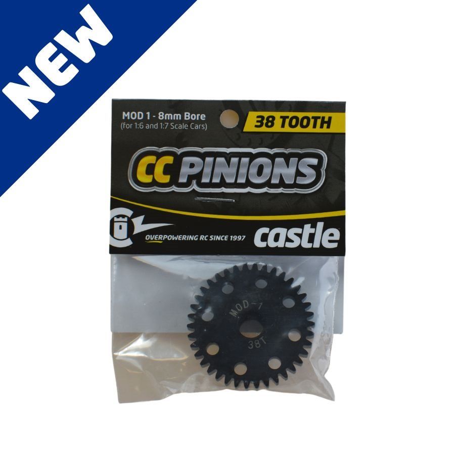 Castle CC Pinion 38T-Mod 1 8mm Bore For 1/6 and 1/7 Scale Cars