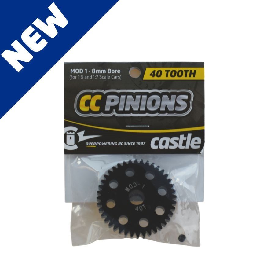 Castle CC Pinion 40T-Mod 1 8mm Bore For 1/6 and 1/7 Scale Cars