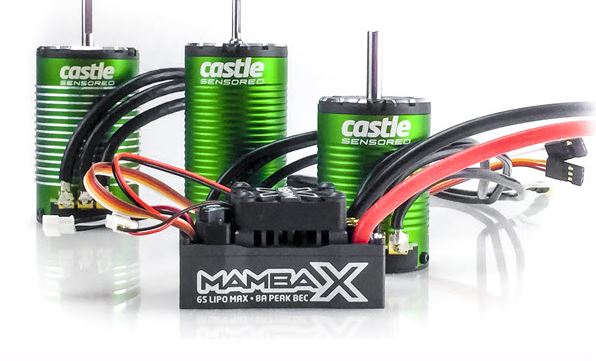 Castle Mamba X, Sensored, 25.2V WP ESC,and 1406-5700KV Combo