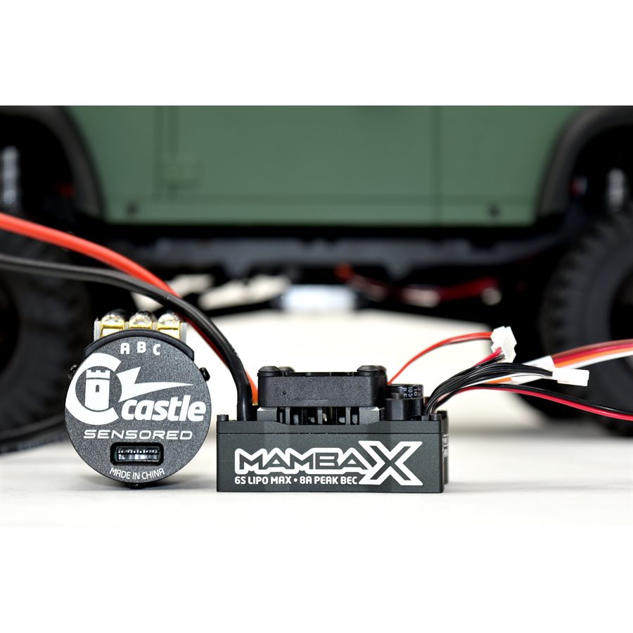 Castle Mamba X, 25.2v WP ESC And 1406-1900KV Crawler Combo 1/8"