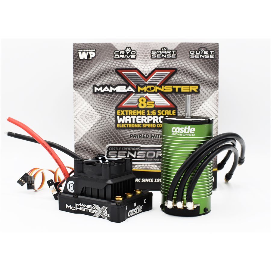 Castle Mamba Monster X 8S, 33.6V ESC w/ 1717-1650KV Motor