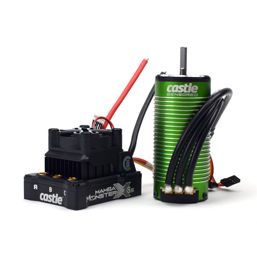 Castle Creations Mamba Monster X 8S, 33.6V ESC w/ 1520-1650KV Sensored Motor