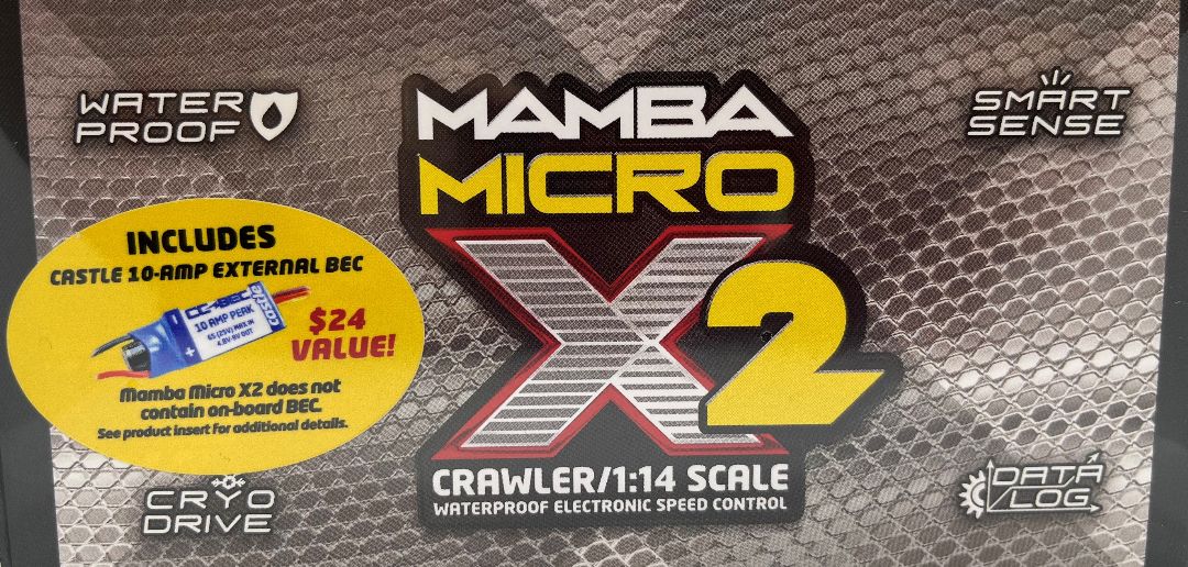 Castle Creations Mamba Micro X2, 16.8V, WP Sensored ESC (4.0mm) - Click Image to Close