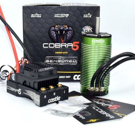 Castle Creations Cobra 5, 8S ESC, 20A PEAK BEC w/2028-800KV