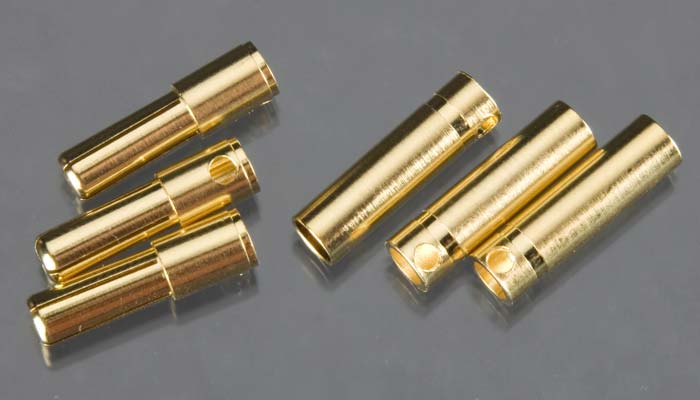 Castle 4mm High Current Bullet Connector Set (3ea) - Click Image to Close