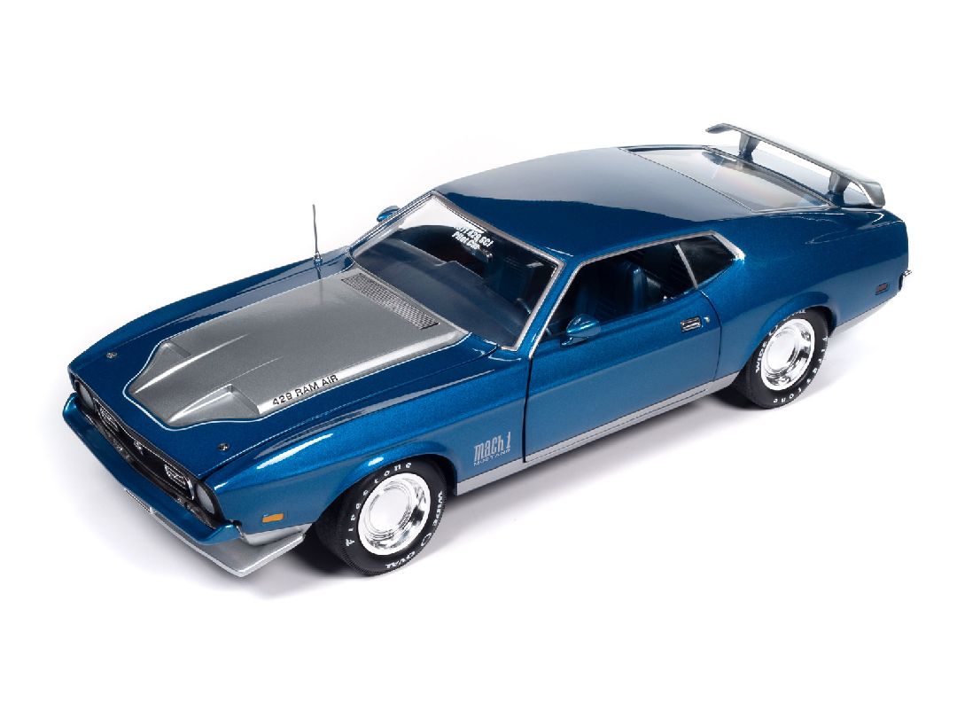 Damaged Box - American Muscle 1/18 1971 Mustang Mach 1, Blue