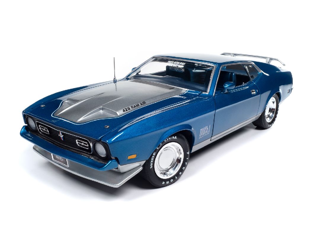 Damaged Box - American Muscle 1/18 1971 Mustang Mach 1, Blue