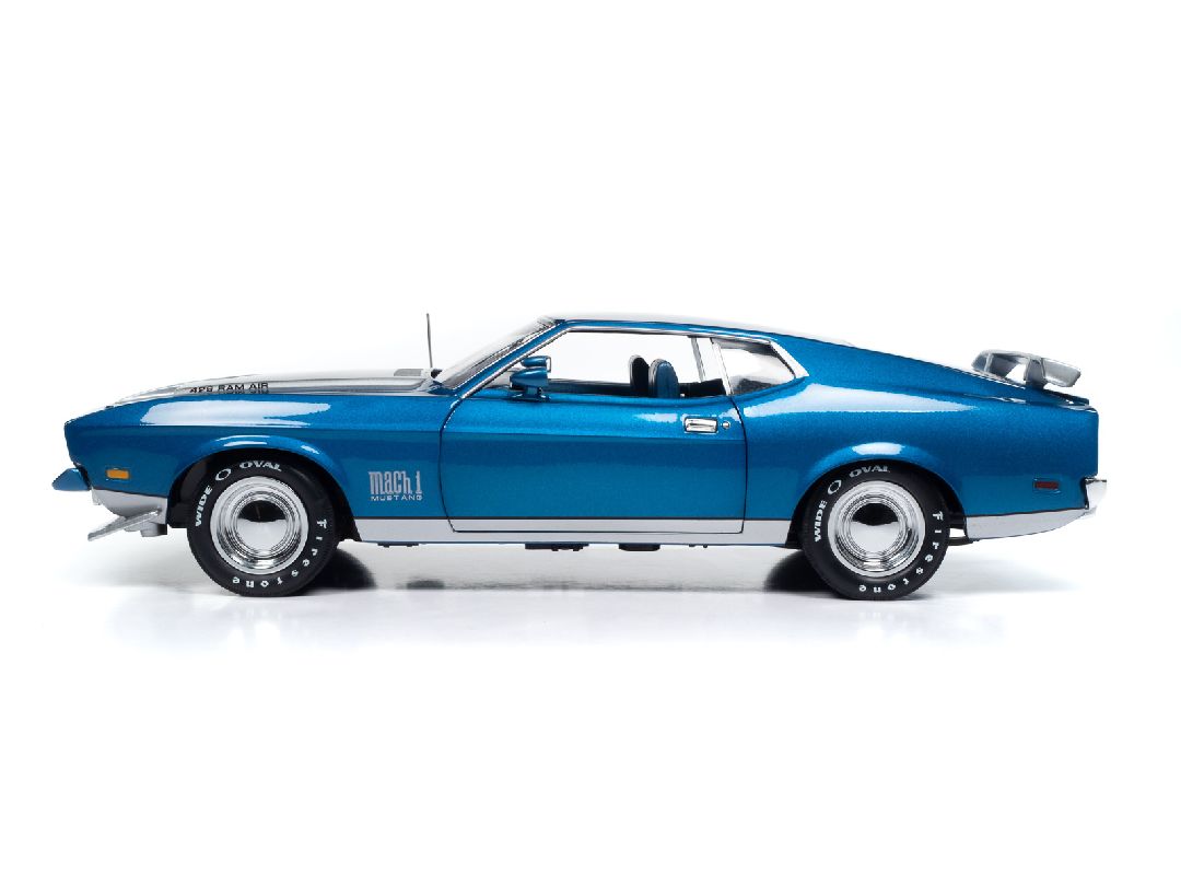 Damaged Box - American Muscle 1/18 1971 Mustang Mach 1, Blue