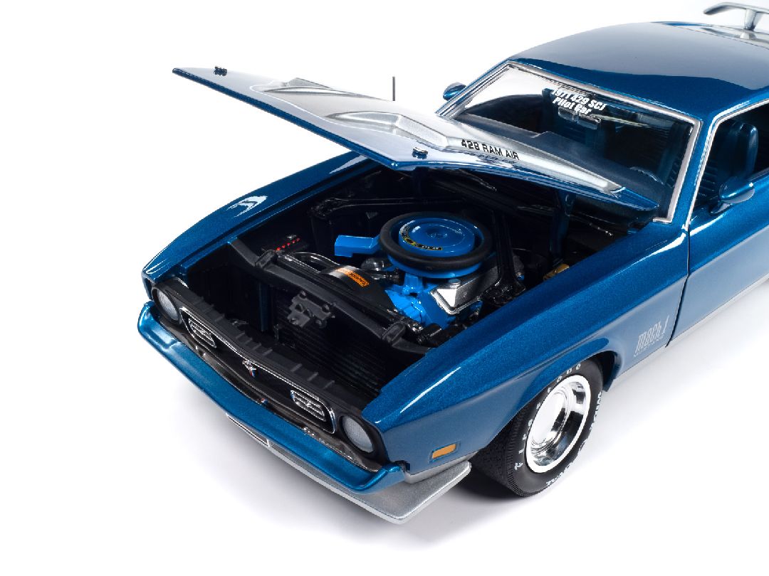 Damaged Box - American Muscle 1/18 1971 Mustang Mach 1, Blue