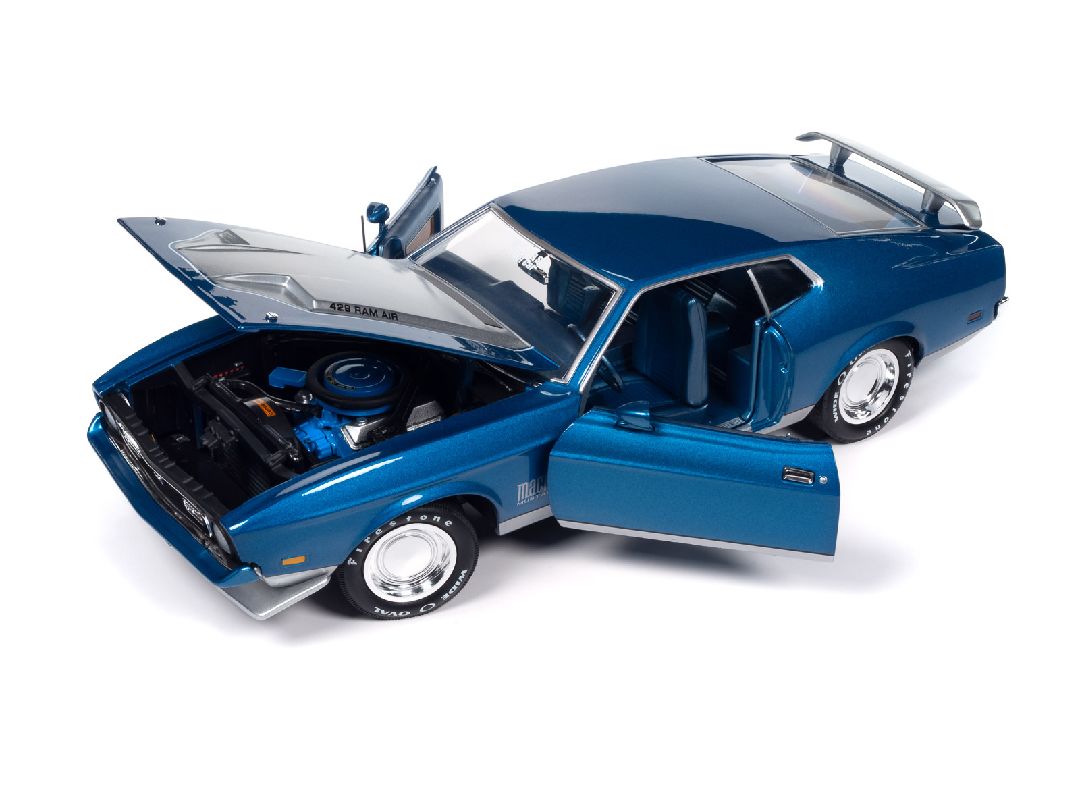 Damaged Box - American Muscle 1/18 1971 Mustang Mach 1, Blue
