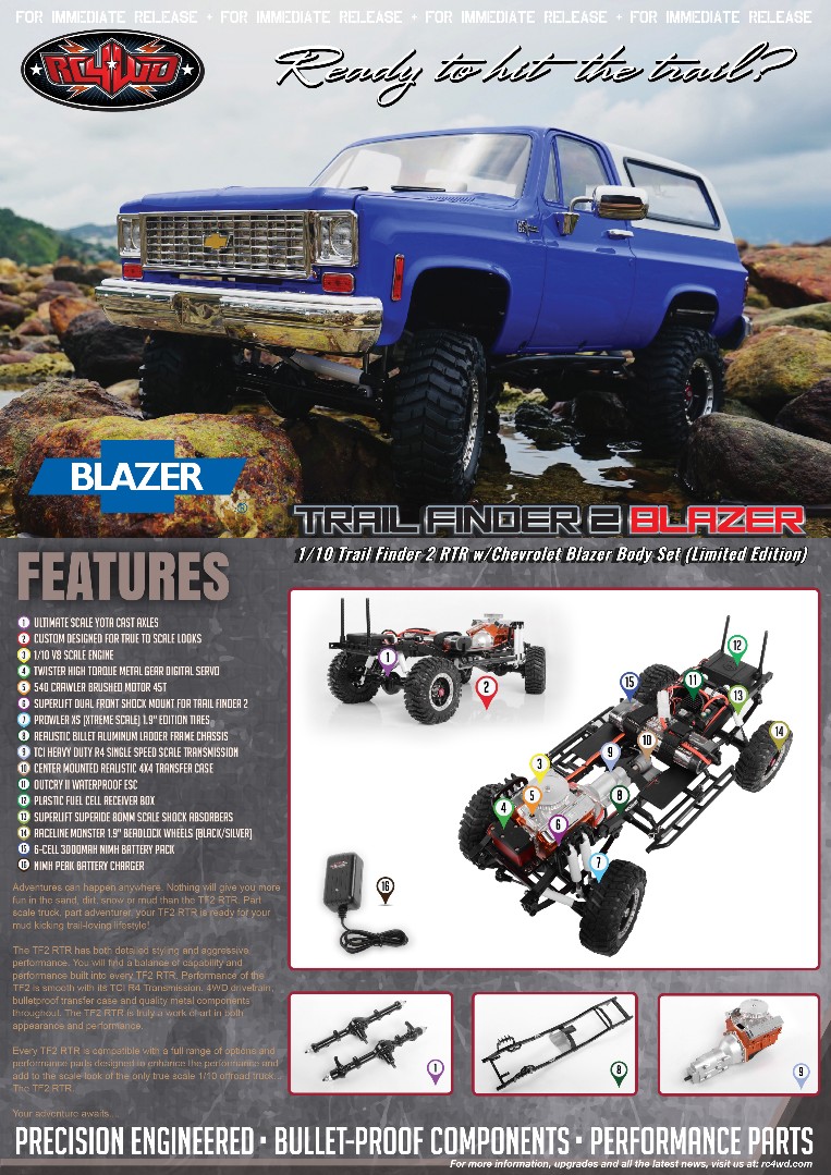 Damaged Box - RC4WD Trail Finder 2 RTR, Blazer Body Set (Ltd Ed)