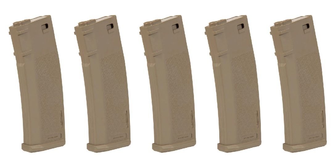 Damaged Box - Specna Arms S-Mag Mid-Cap Magazine - Tan (5pk)