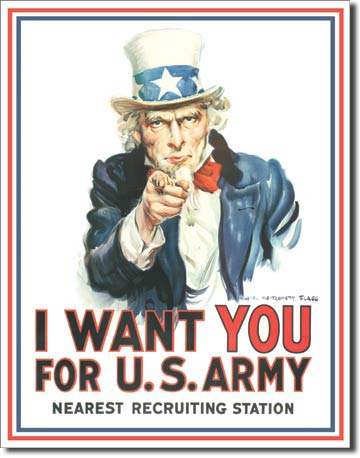 I Want You For U.S. Army - Nearest Recruiting Station - Rectangular Tin Sign