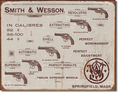 Smith & Wesson - Perfect Workmanship - Rectangular Tin Sign