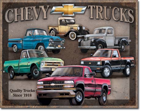 Chevy Trucks Quality Trucks Since 1918 - Rectangular Tin Sign