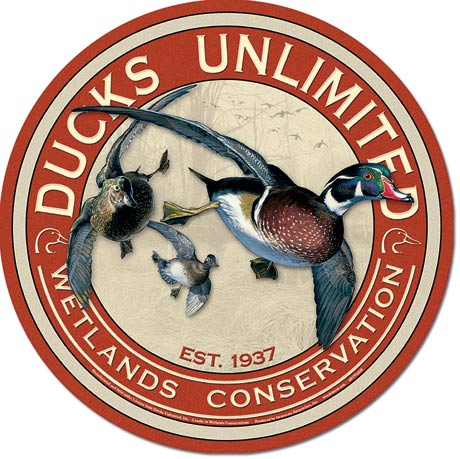 Ducks Unlimited Wetlands Conservation Est 1937 - Round Tin Sign