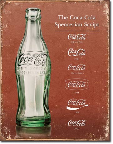 The Coca Cola Spencerian Script - Rectangular Tin Sign