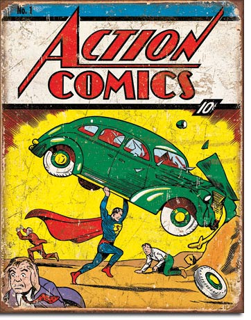 Action Comics - Rectangular Tin Sign