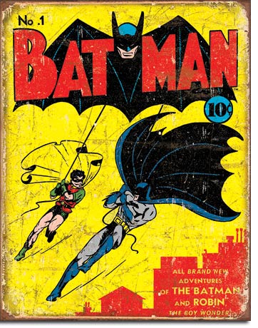 Batman No .1 All Brand New Adventures of The Batman and Robin The Boy Wonder - Rectangular Tin Sign