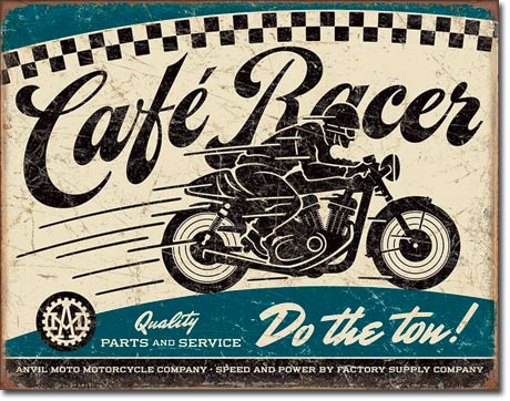 Cafe Racer Quality Parts & Service Do the Tow! Anvil Moto Motorcycle Company - Rectangular Tin Sign