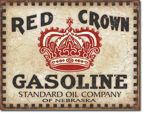 Red Crown Gasoline Standard Oil Company - Rectangular Tin Sign