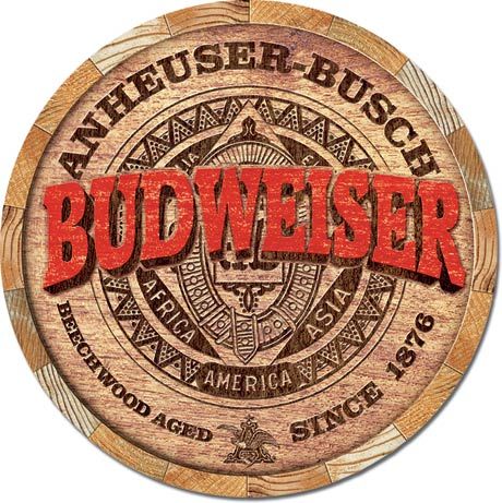 Budweiser Barrel End - Round Tin Sign
