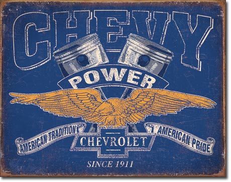 Chevy Power - Rectangular Tin Sign