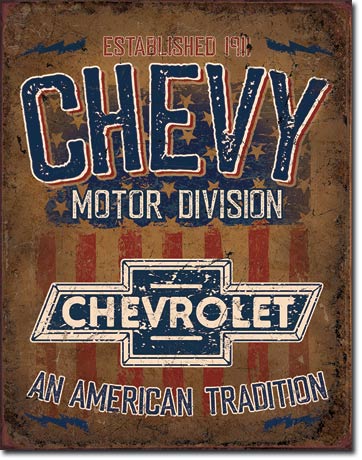 Chevy Motor Division - Rectangular Tin Sign
