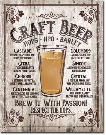 Craft Beer - Rectangular Tin Sign