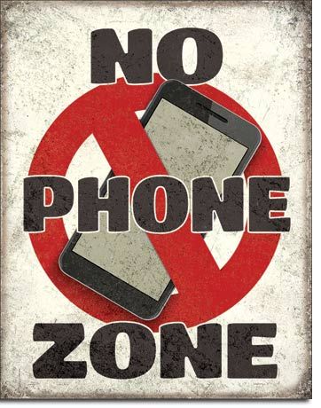 No Phone Zone - Rectangular Tin Sign