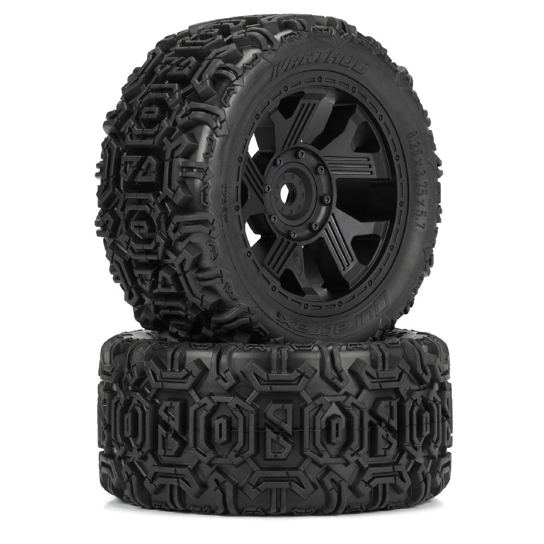 Duratrax 1/5 Warthog Trs Fr/Rr 5.7 MTD 24mm Blk Ripper (2)