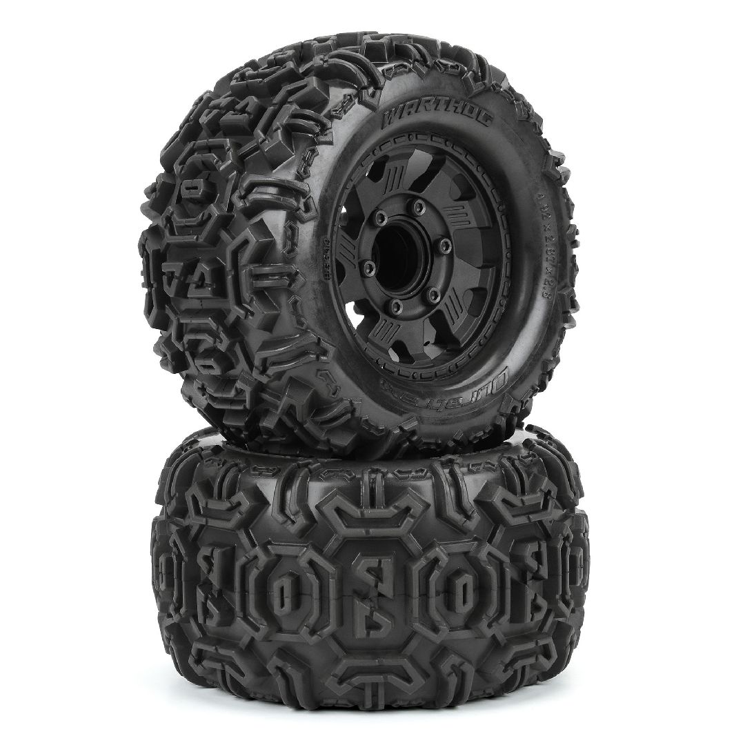 Duratrax 1/10 Warthog Trs Fr/R 2.8 MTD 12mm Blk Ripper (2)