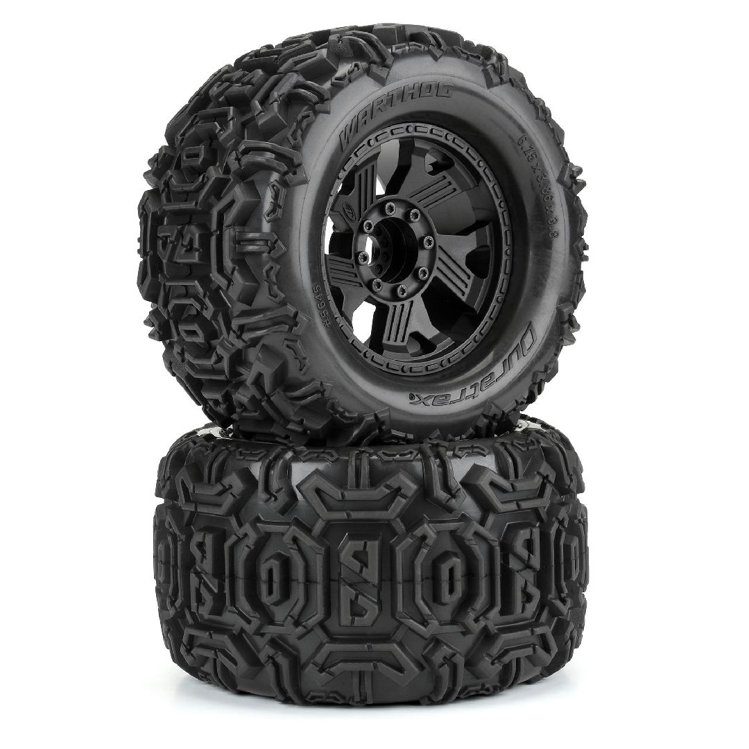 Duratrax Warthog 3.8" on Ripper Black, Removable Hex Wheels (2)