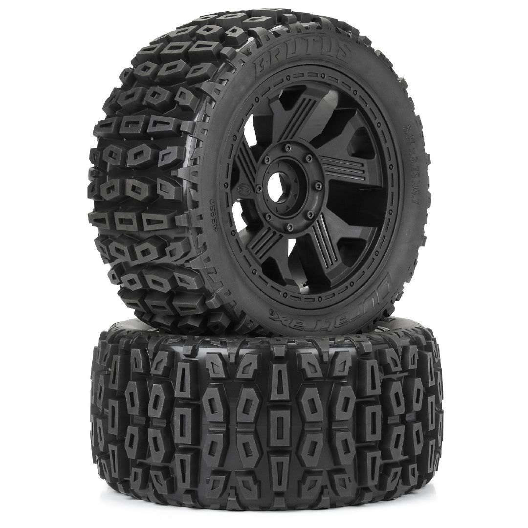 Duratrax Brutus F/R 5.7" Tires on 24mm Black Ripper (2)