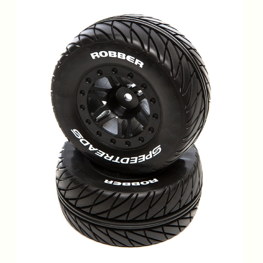 Duratrax SpeedTreads Robber SC MNTD Black:SLHR,4X4F/R, ECX