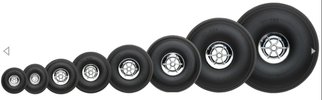 Du-Bro 2" Chrome Treaded Surface Wheels (2)